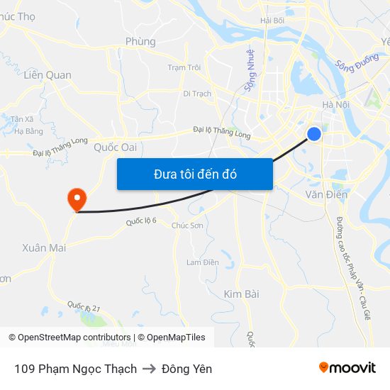 109 Phạm Ngọc Thạch to Đông Yên map