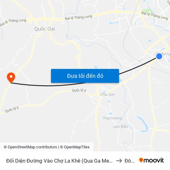 Đối Diện Đường Vào Chợ La Khê (Qua Ga Metro La Khê) - 405 Quang Trung (Hà Đông) to Đông Yên map