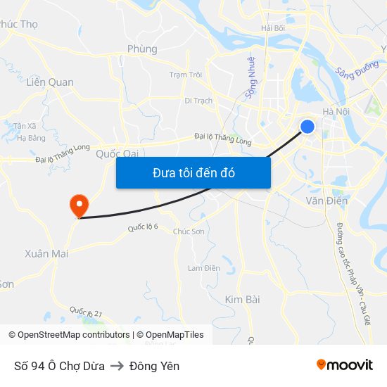 Số 94 Ô Chợ Dừa to Đông Yên map