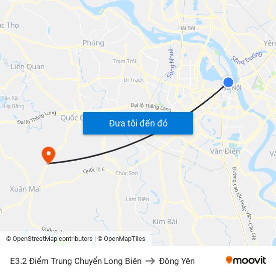 E3.2 Điểm Trung Chuyển Long Biên to Đông Yên map