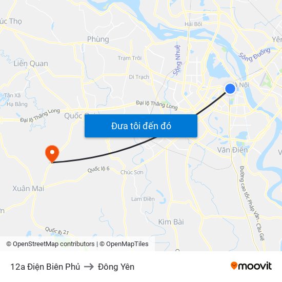 12a Điện Biên Phủ to Đông Yên map