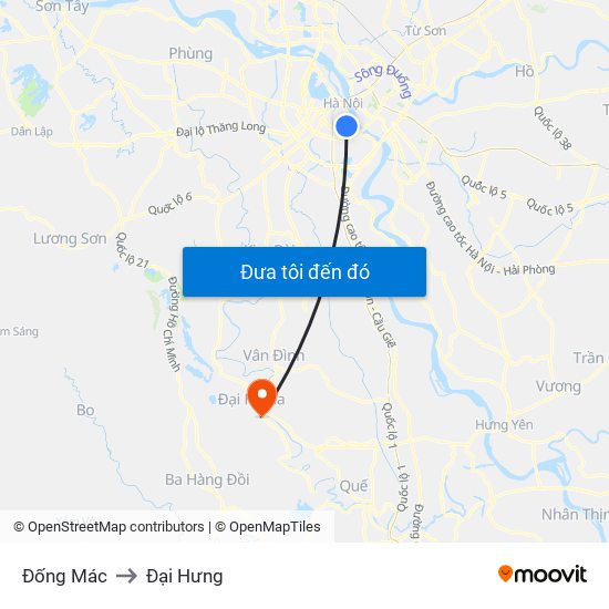 Đống Mác to Đại Hưng map