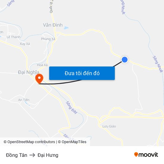 Đồng Tân to Đại Hưng map