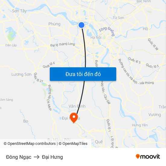 Đông Ngạc to Đại Hưng map