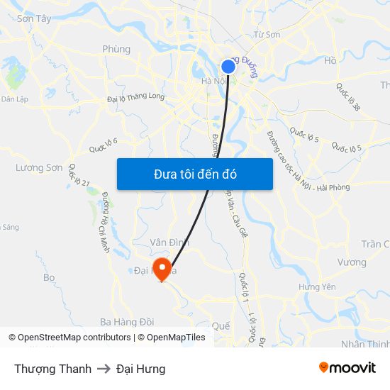 Thượng Thanh to Đại Hưng map