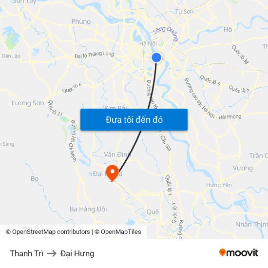 Thanh Trì to Đại Hưng map