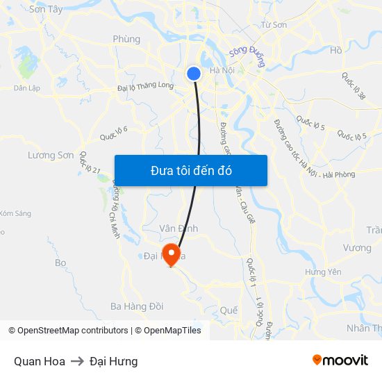 Quan Hoa to Đại Hưng map