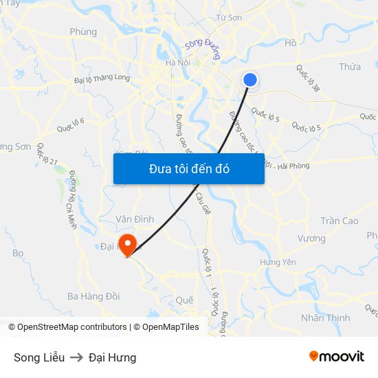 Song Liễu to Đại Hưng map