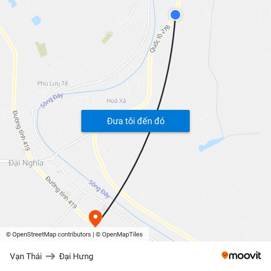 Vạn Thái to Đại Hưng map