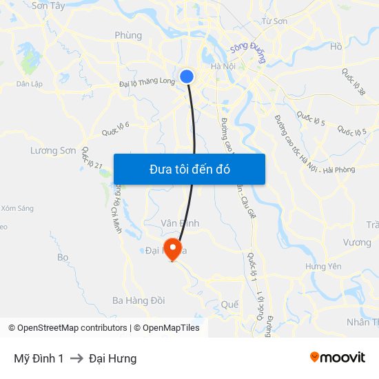 Mỹ Đình 1 to Đại Hưng map