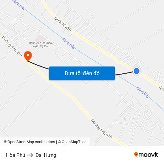 Hòa Phú to Đại Hưng map