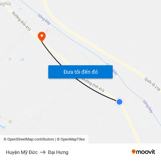 Huyện Mỹ Đức to Đại Hưng map