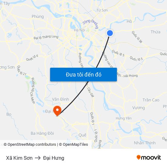 Xã Kim Sơn to Đại Hưng map