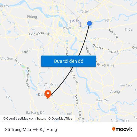 Xã Trung Mầu to Đại Hưng map