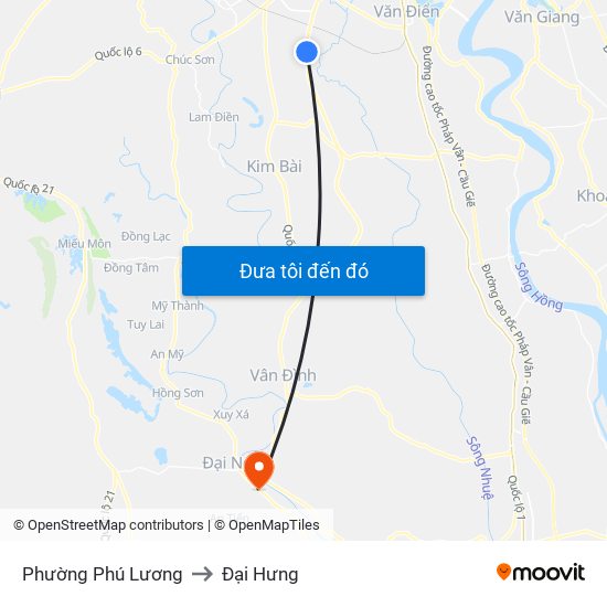 Phường Phú Lương to Đại Hưng map