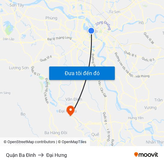 Quận Ba Đình to Đại Hưng map