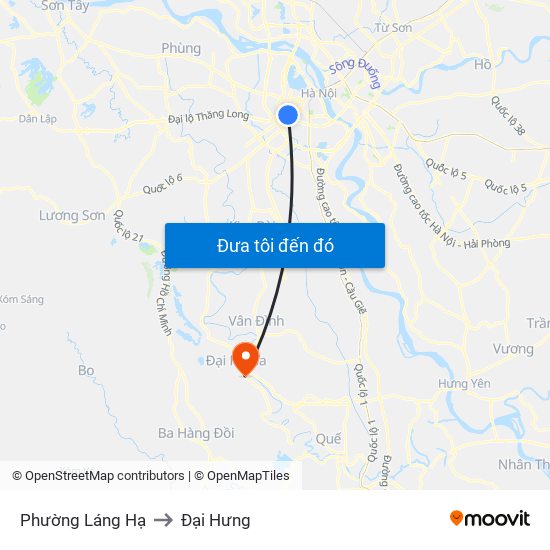 Phường Láng Hạ to Đại Hưng map