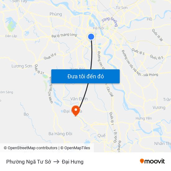 Phường Ngã Tư Sở to Đại Hưng map