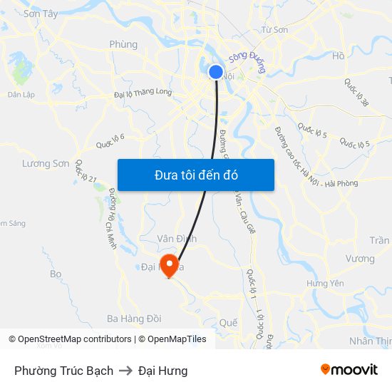 Phường Trúc Bạch to Đại Hưng map