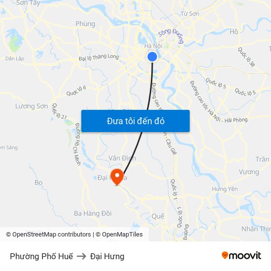 Phường Phố Huế to Đại Hưng map
