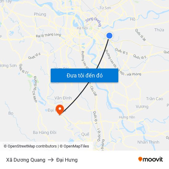 Xã Dương Quang to Đại Hưng map