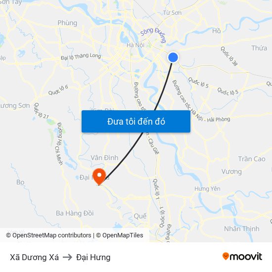 Xã Dương Xá to Đại Hưng map