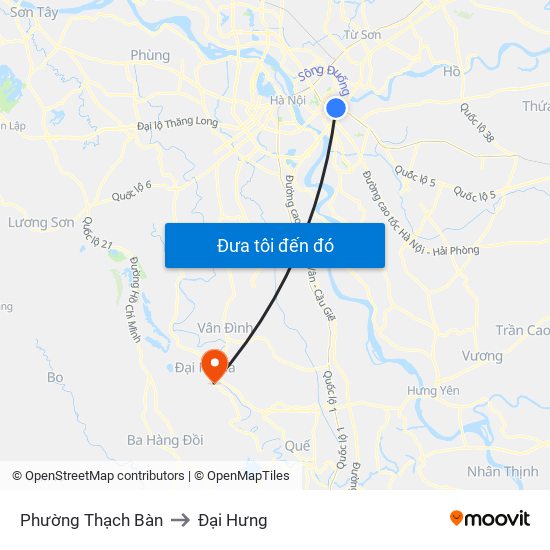 Phường Thạch Bàn to Đại Hưng map