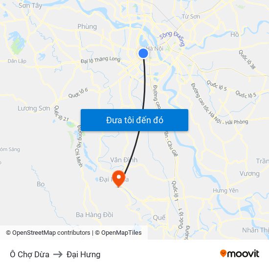 Ô Chợ Dừa to Đại Hưng map