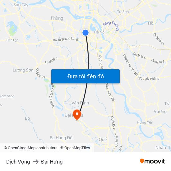 Dịch Vọng to Đại Hưng map