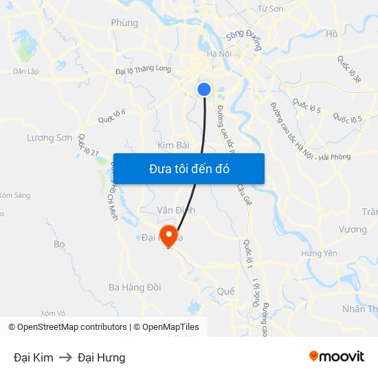 Đại Kim to Đại Hưng map