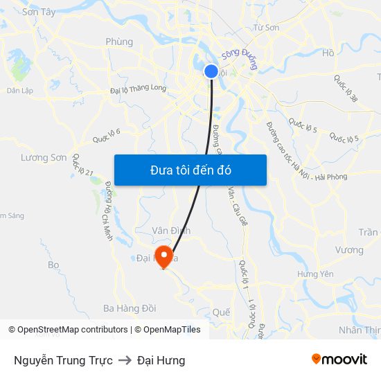 Nguyễn Trung Trực to Đại Hưng map