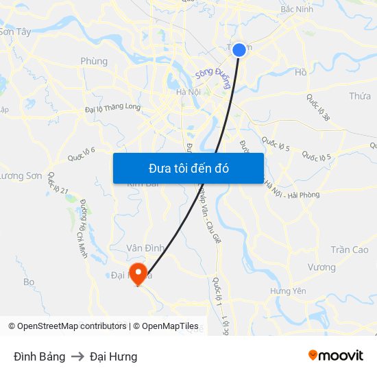 Đình Bảng to Đại Hưng map