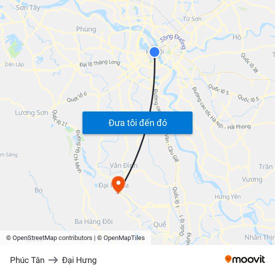 Phúc Tân to Đại Hưng map