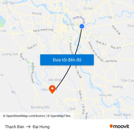 Thạch Bàn to Đại Hưng map