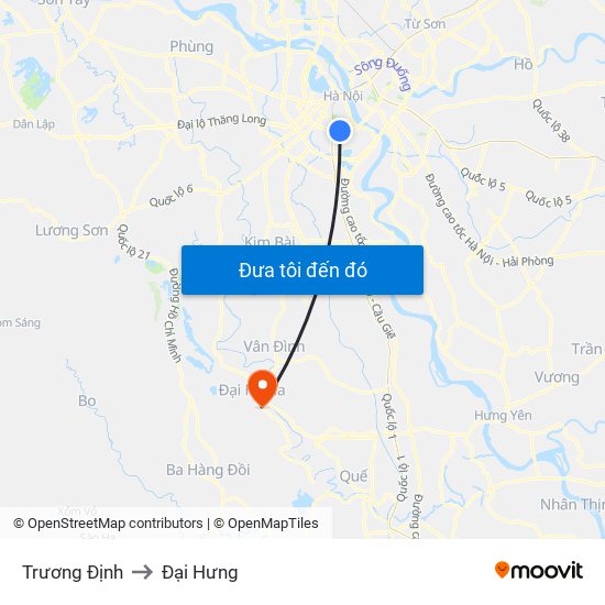 Trương Định to Đại Hưng map