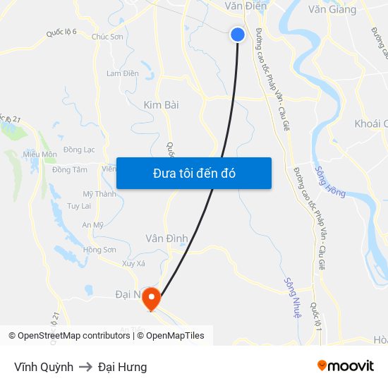 Vĩnh Quỳnh to Đại Hưng map