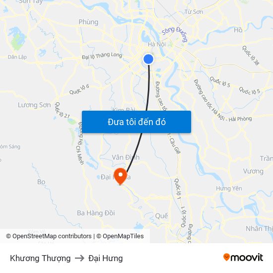 Khương Thượng to Đại Hưng map