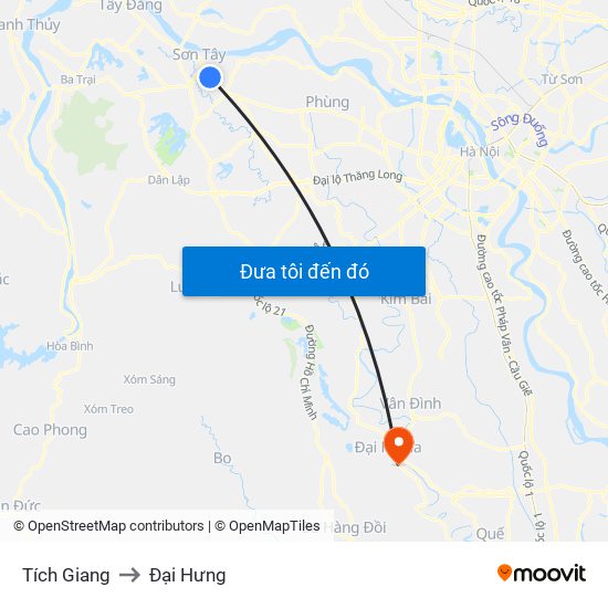 Tích Giang to Đại Hưng map