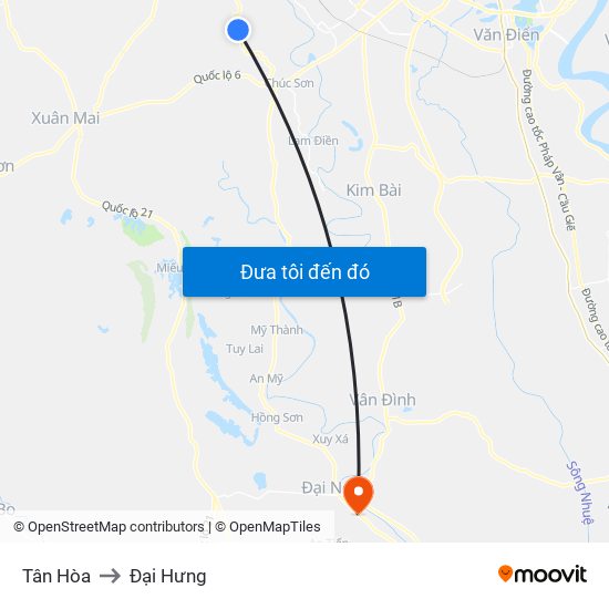 Tân Hòa to Đại Hưng map