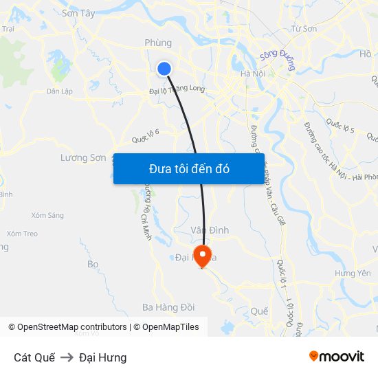 Cát Quế to Đại Hưng map