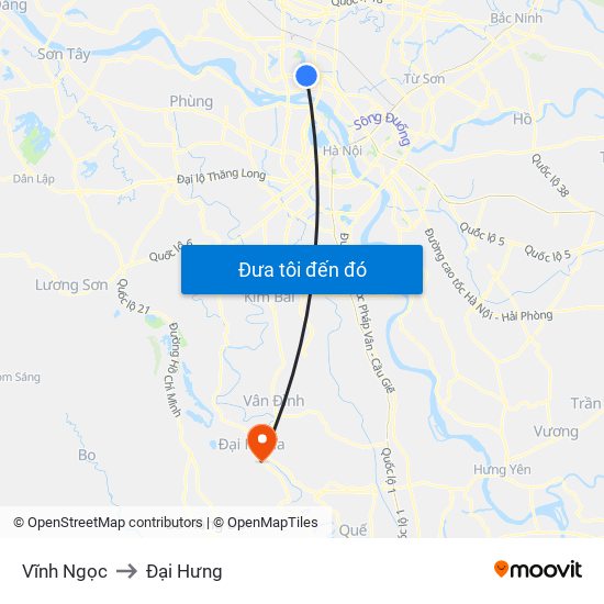 Vĩnh Ngọc to Đại Hưng map