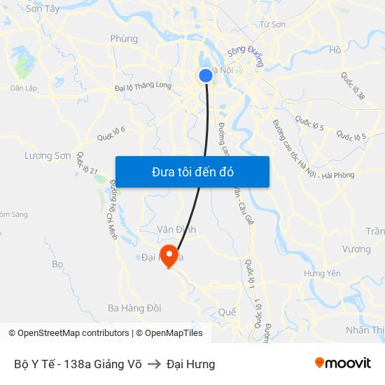 Bộ Y Tế - 138a Giảng Võ to Đại Hưng map