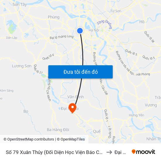 Số 79 Xuân Thủy (Đối Diện Học Viện Báo Chí Và Tuyên Truyền) to Đại Hưng map