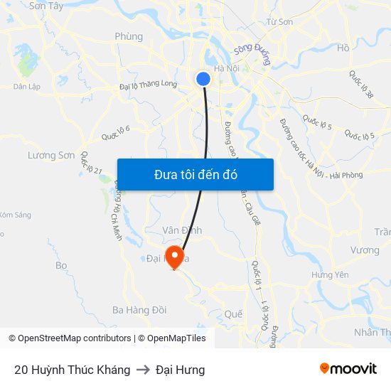 20 Huỳnh Thúc Kháng to Đại Hưng map