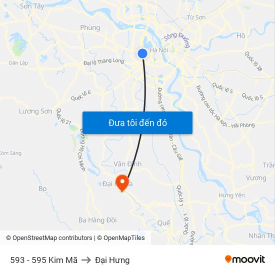 593 - 595 Kim Mã to Đại Hưng map