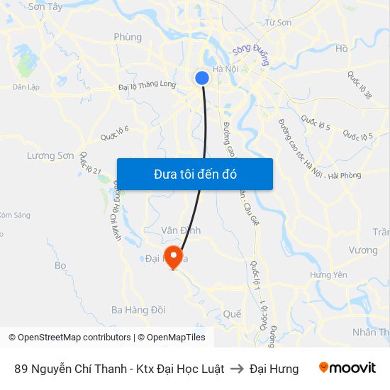 89 Nguyễn Chí Thanh - Ktx Đại Học Luật to Đại Hưng map