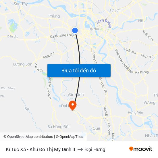 Kí Túc Xá - Khu Đô Thị Mỹ Đình II to Đại Hưng map