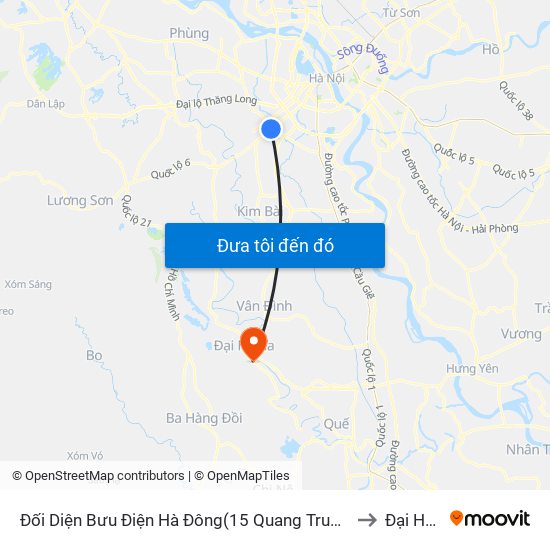 Đối Diện Bưu Điện Hà Đông(15 Quang Trung Hà Đông) to Đại Hưng map