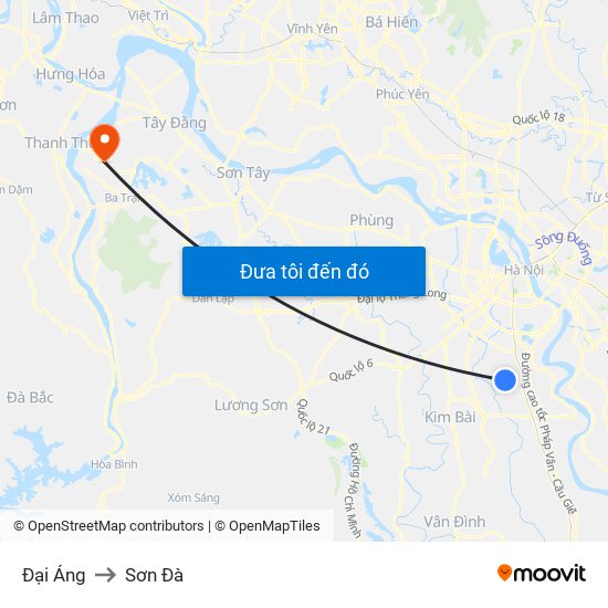 Đại Áng to Sơn Đà map