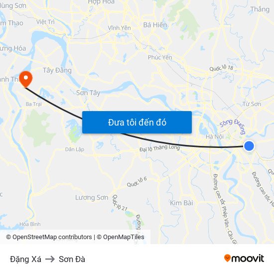 Đặng Xá to Sơn Đà map